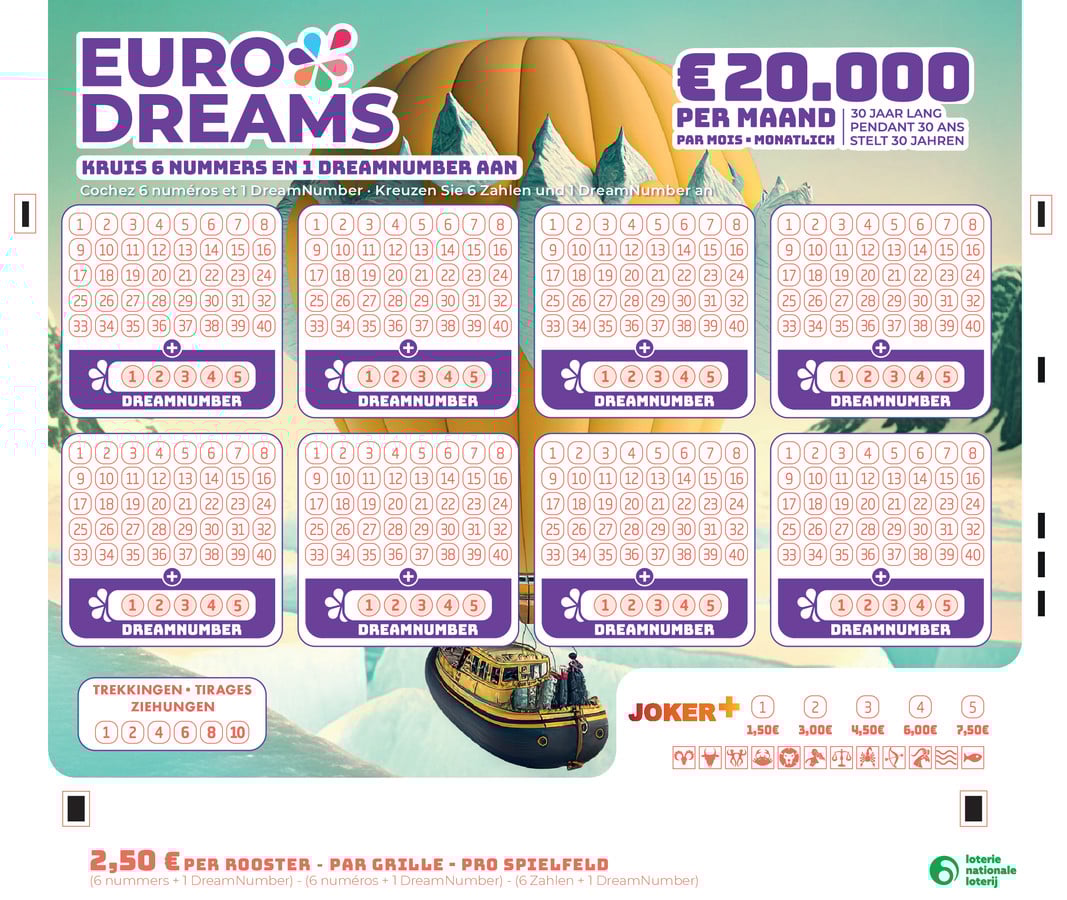 EuroDreams speelformulier