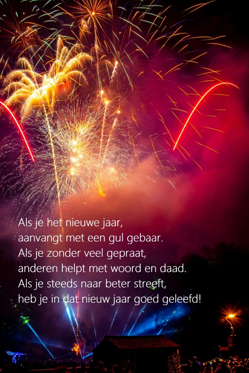 Nieuwjaarswensen vuurwerk